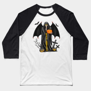 Halloween - Skeleton and Pumpkins Baseball T-Shirt
